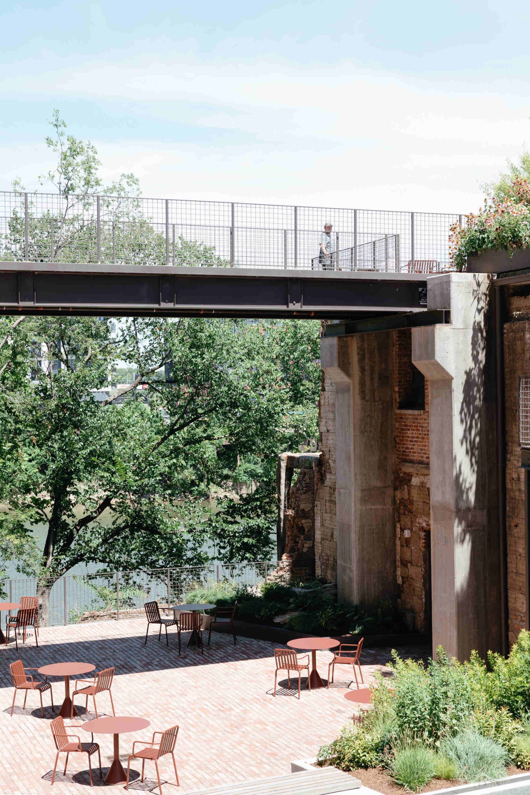 Riverfront terrace